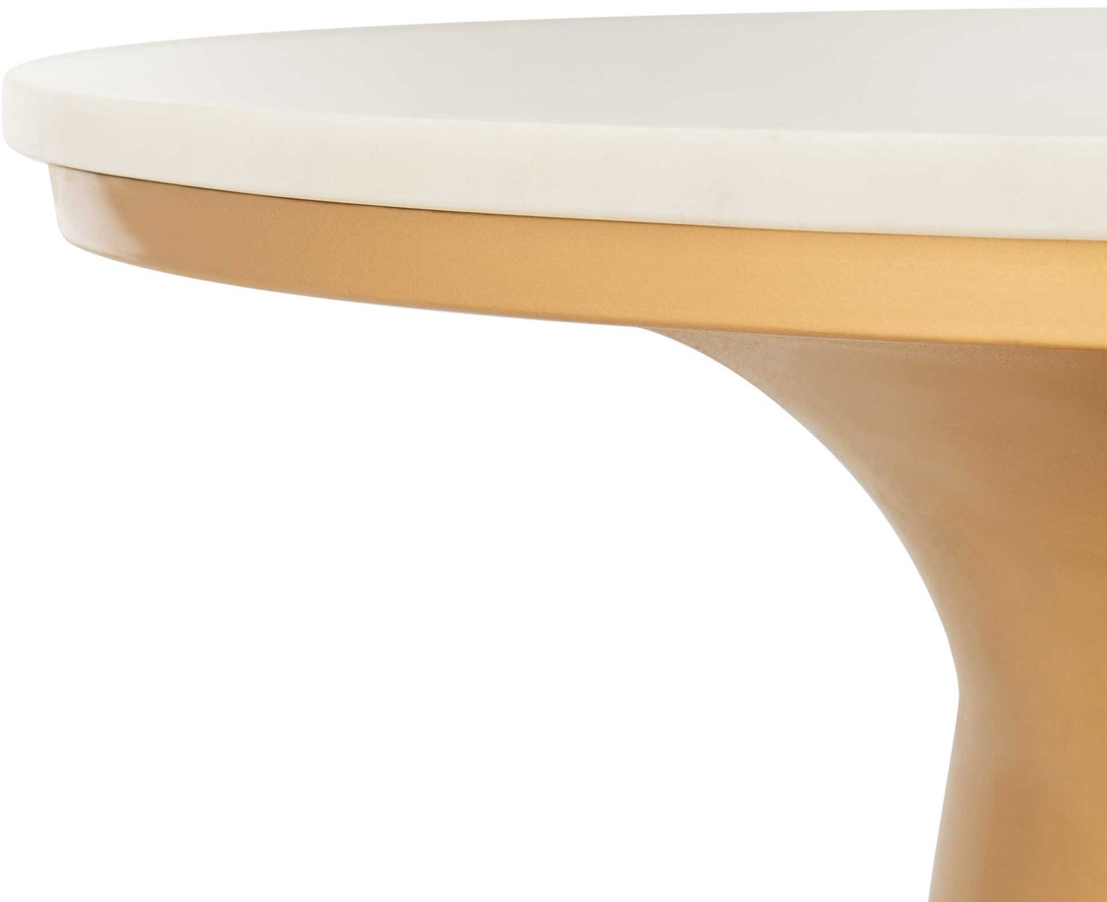 Michael Pedestal Coffee Table White/Brass