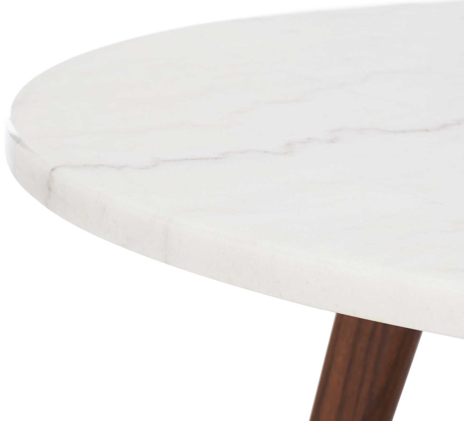 Sylva Round Marble Coffee Table Marble/Walnut
