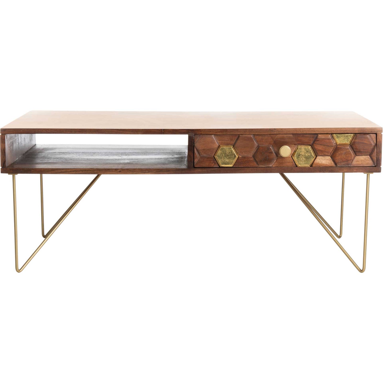 Ray Coffee Table Walnut/Brass