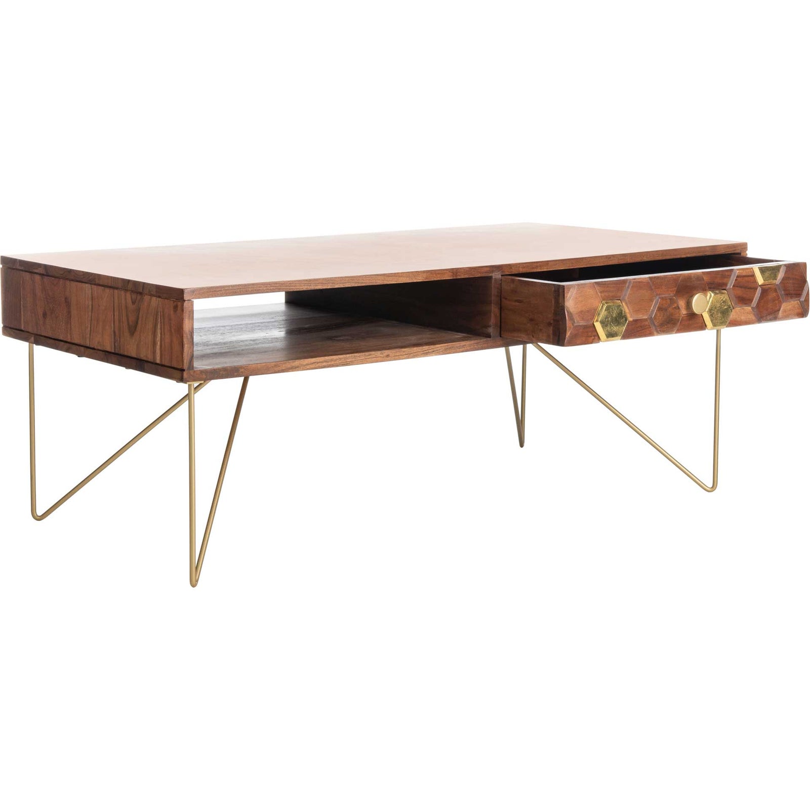 Ray Coffee Table Walnut/Brass