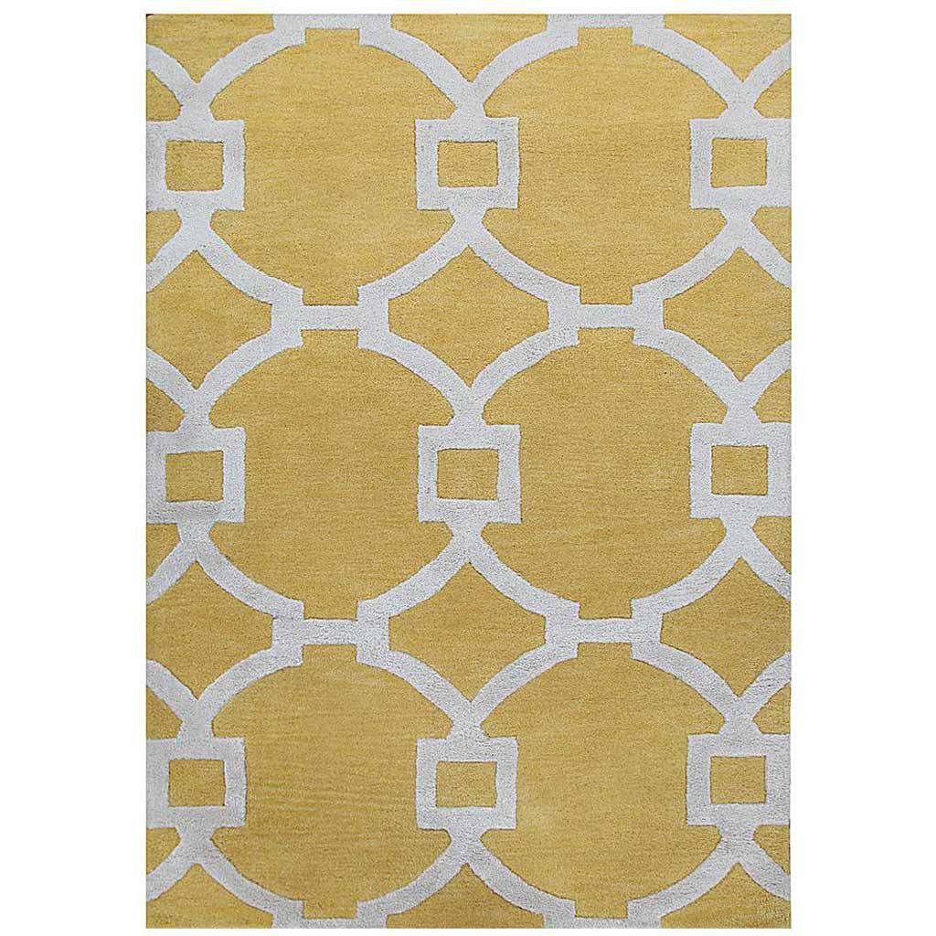 City Regency Bright Yellow/White Area Rug