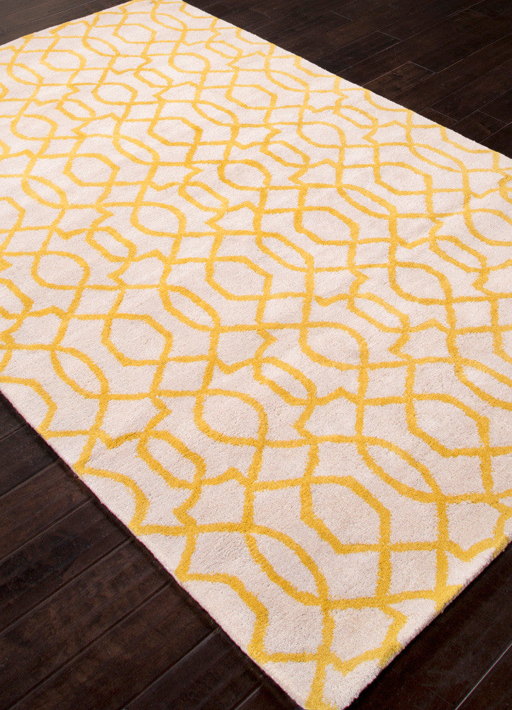 City Sonia White/Bright Yellow Area Rug