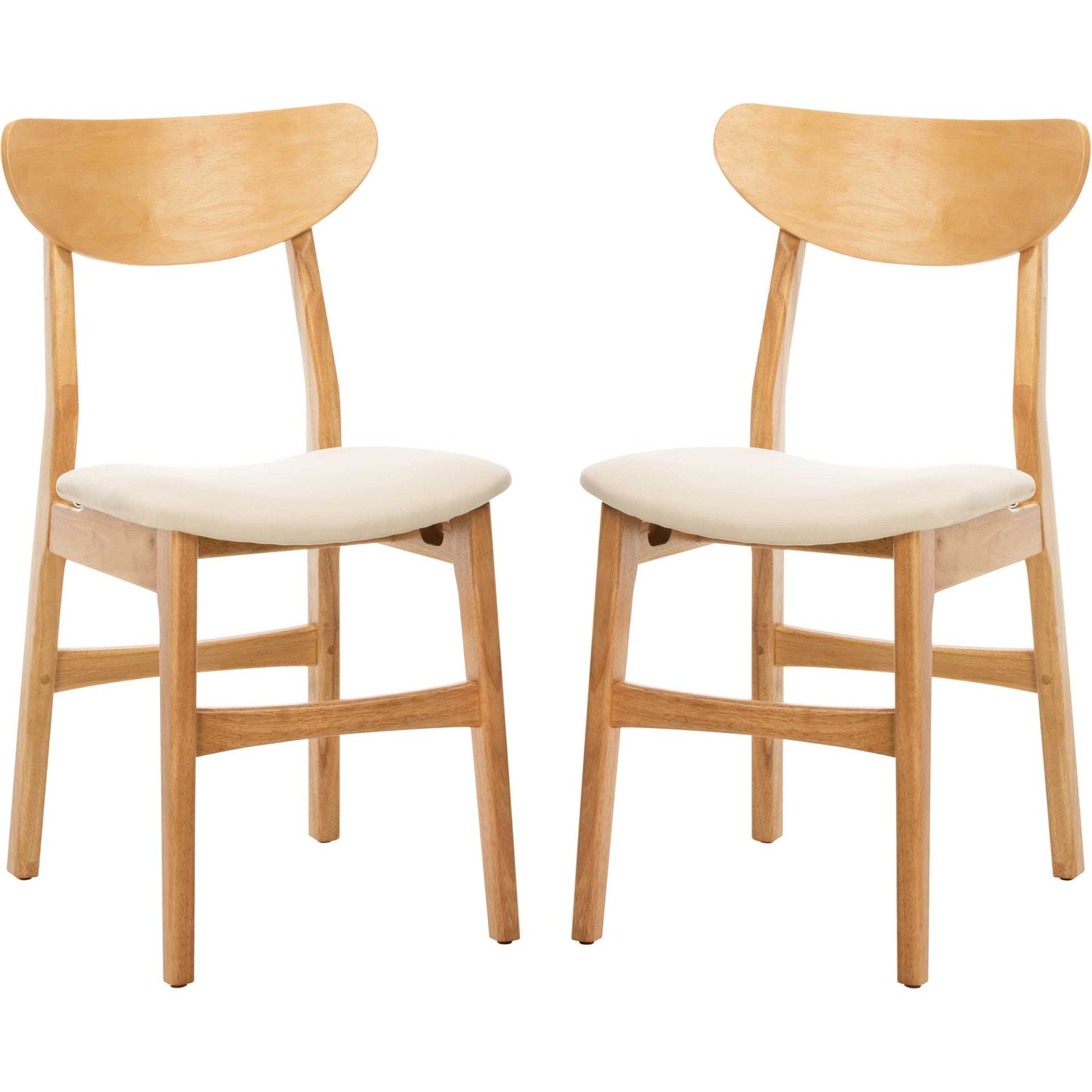 Lucas Retro Dining Chair Natural/White (Set of 2)