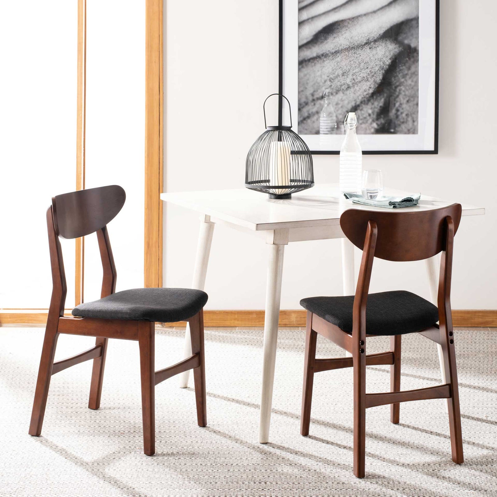 Lucas Retro Dining Chair Cherry/Black (Set of 2)