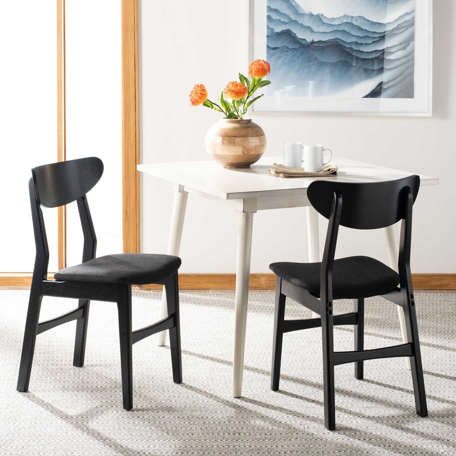 Lucas Retro Dining Chair Black/Black (Set of 2)
