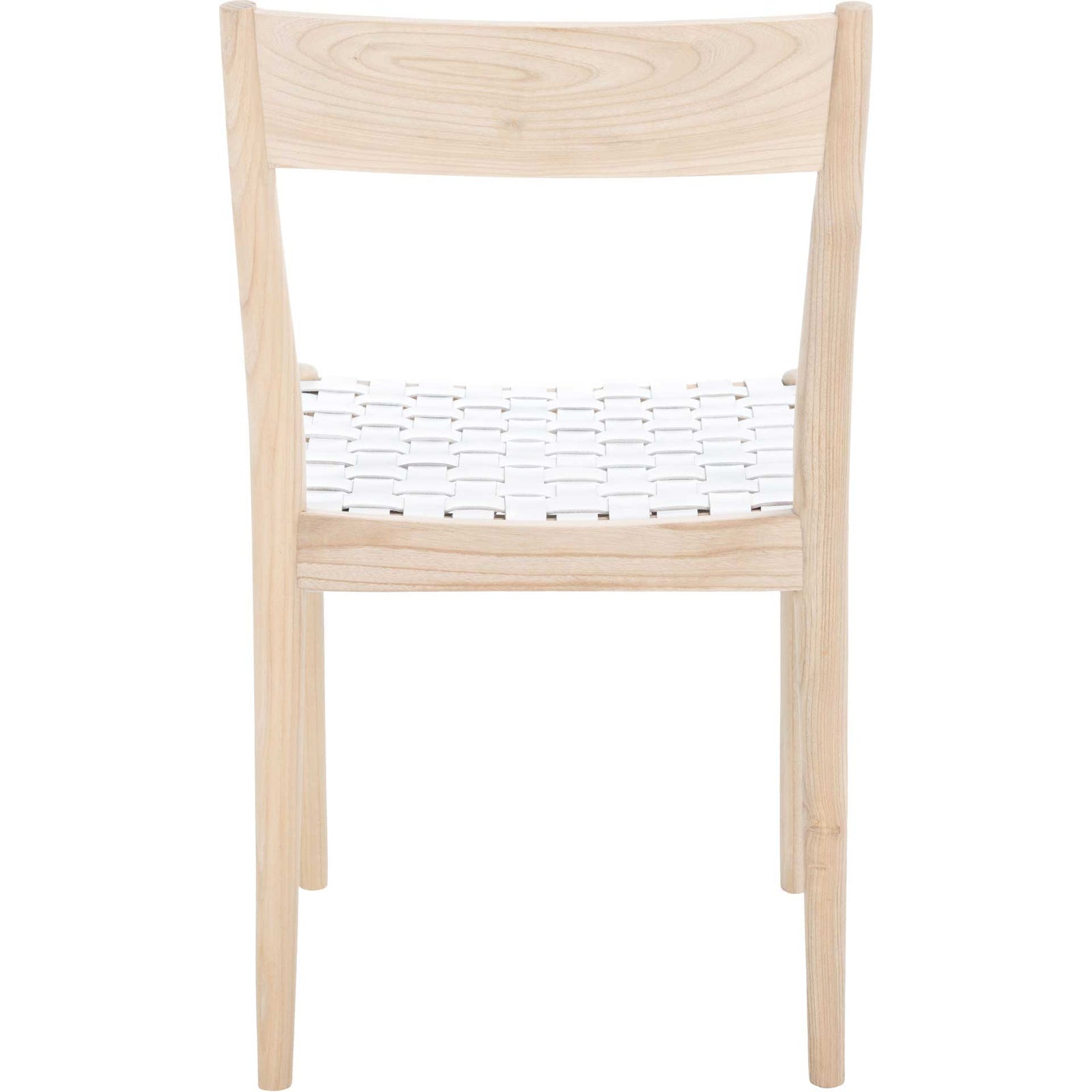 Eliza Leather Dining Chair White/Natural (Set of 2)