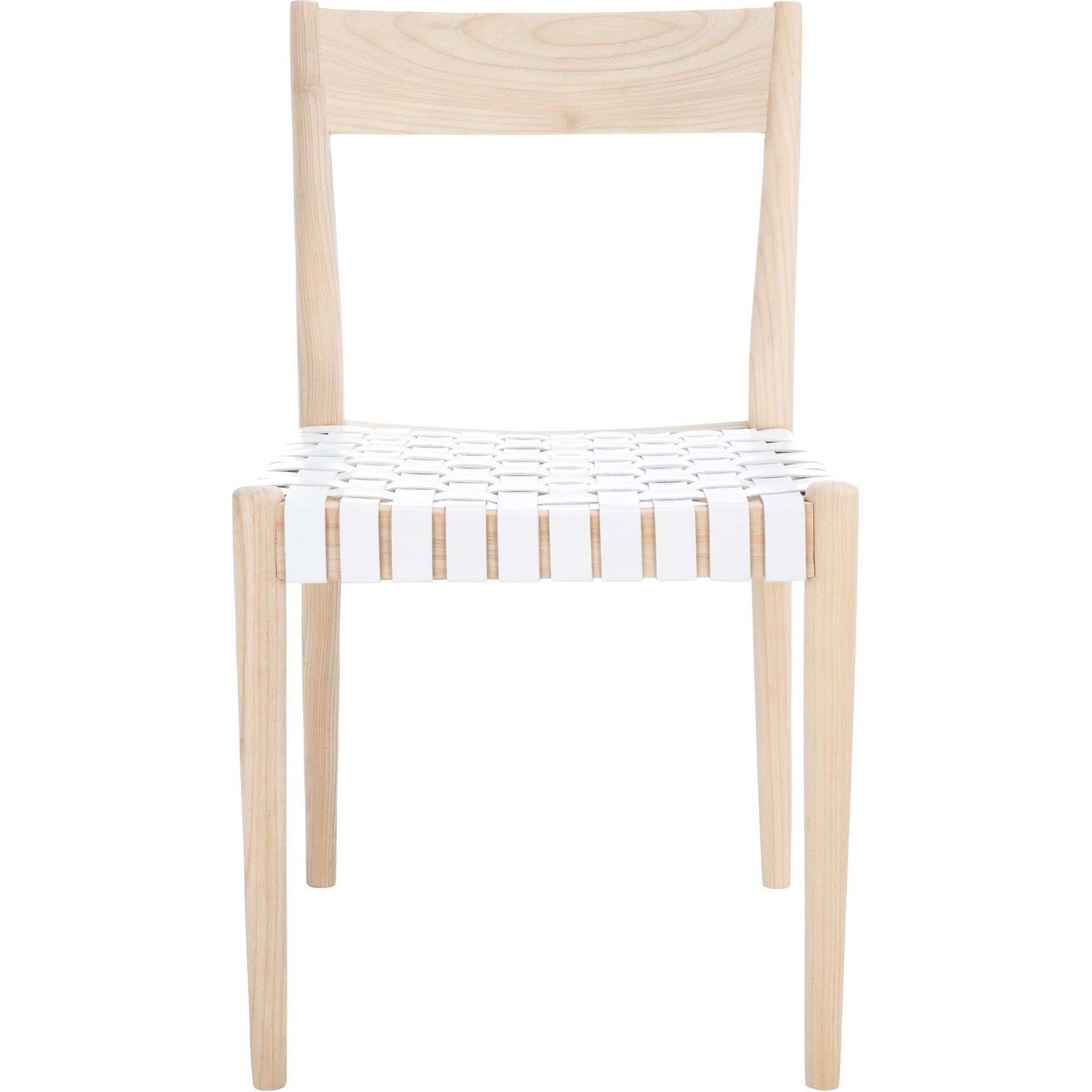 Eliza Leather Dining Chair White/Natural (Set of 2)
