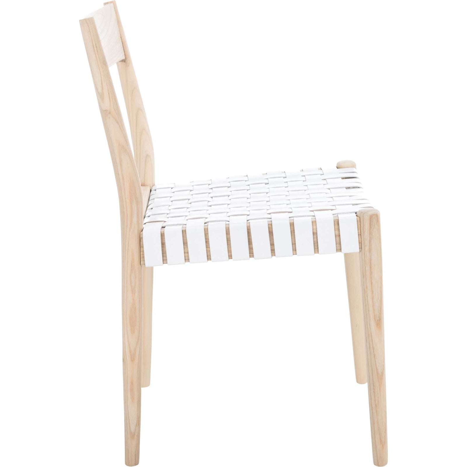 Eliza Leather Dining Chair White/Natural (Set of 2)