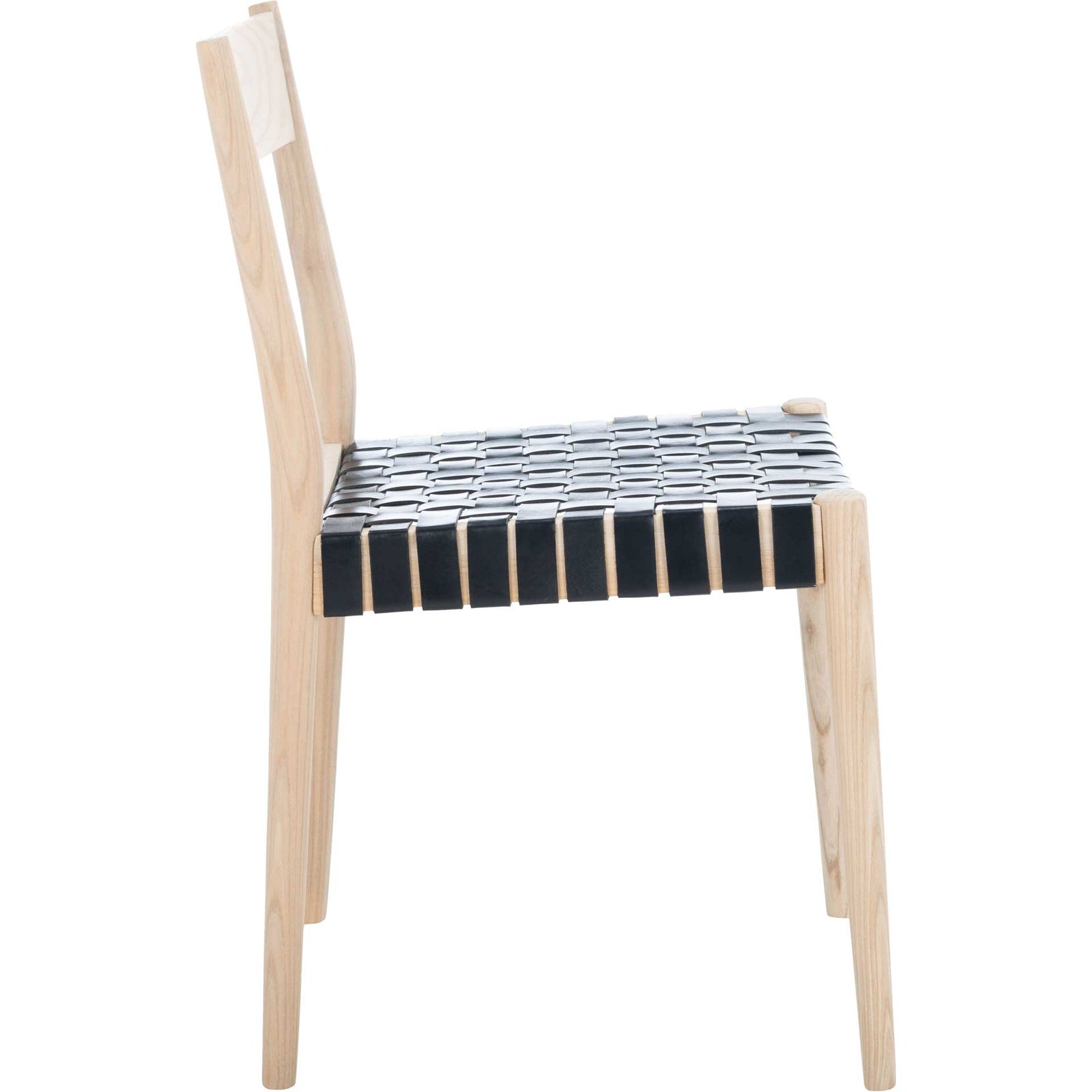 Eliza Leather Dining Chair Black/Natural (Set of 2)