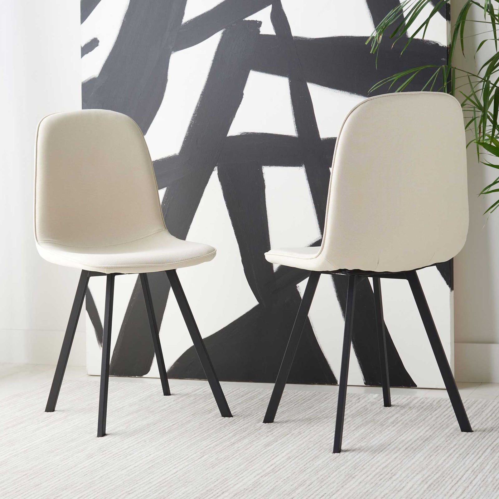 Eli Dining Chair Beige/Black (Set of 2)
