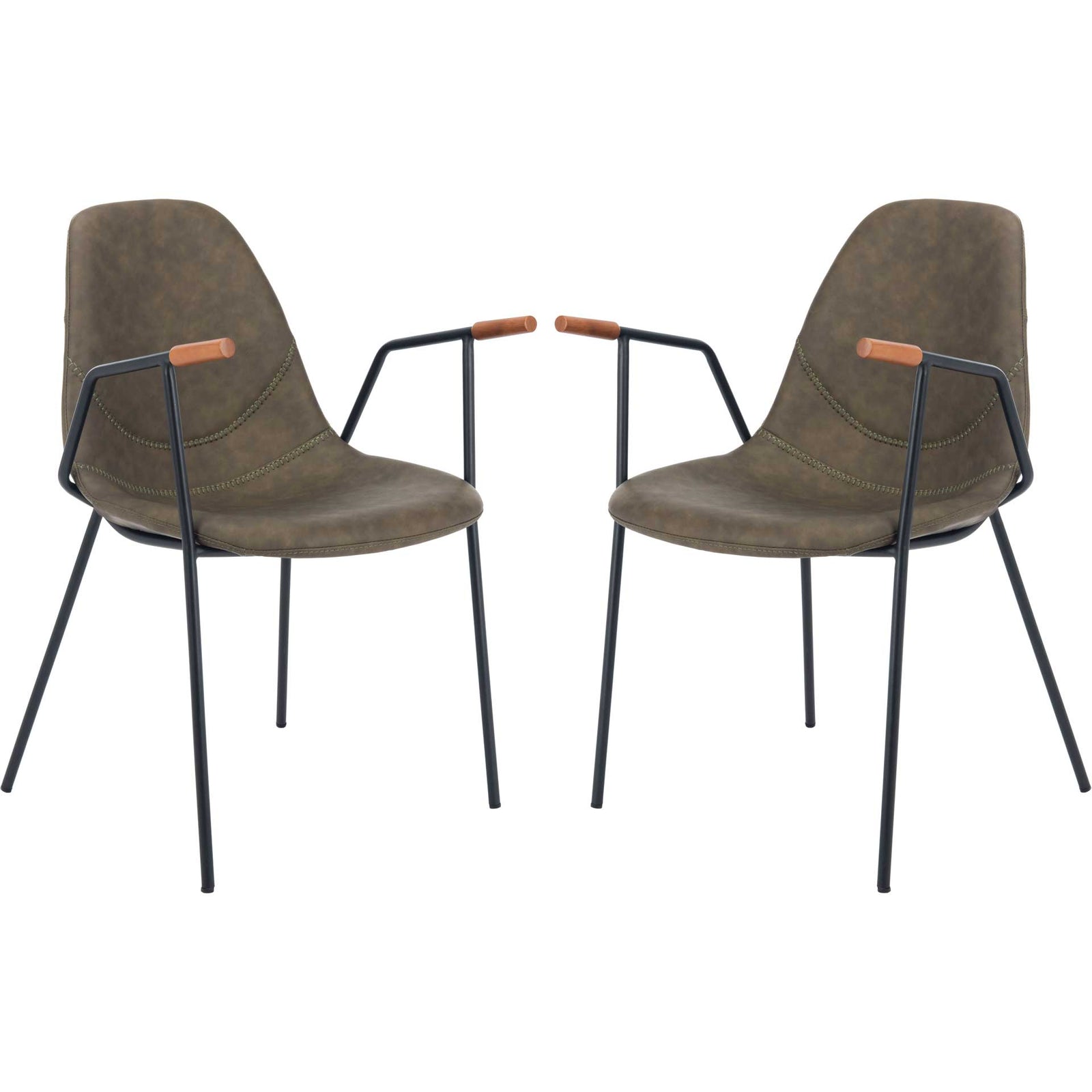 Taos Mid Century Dining Chair Olive (Set of 2)