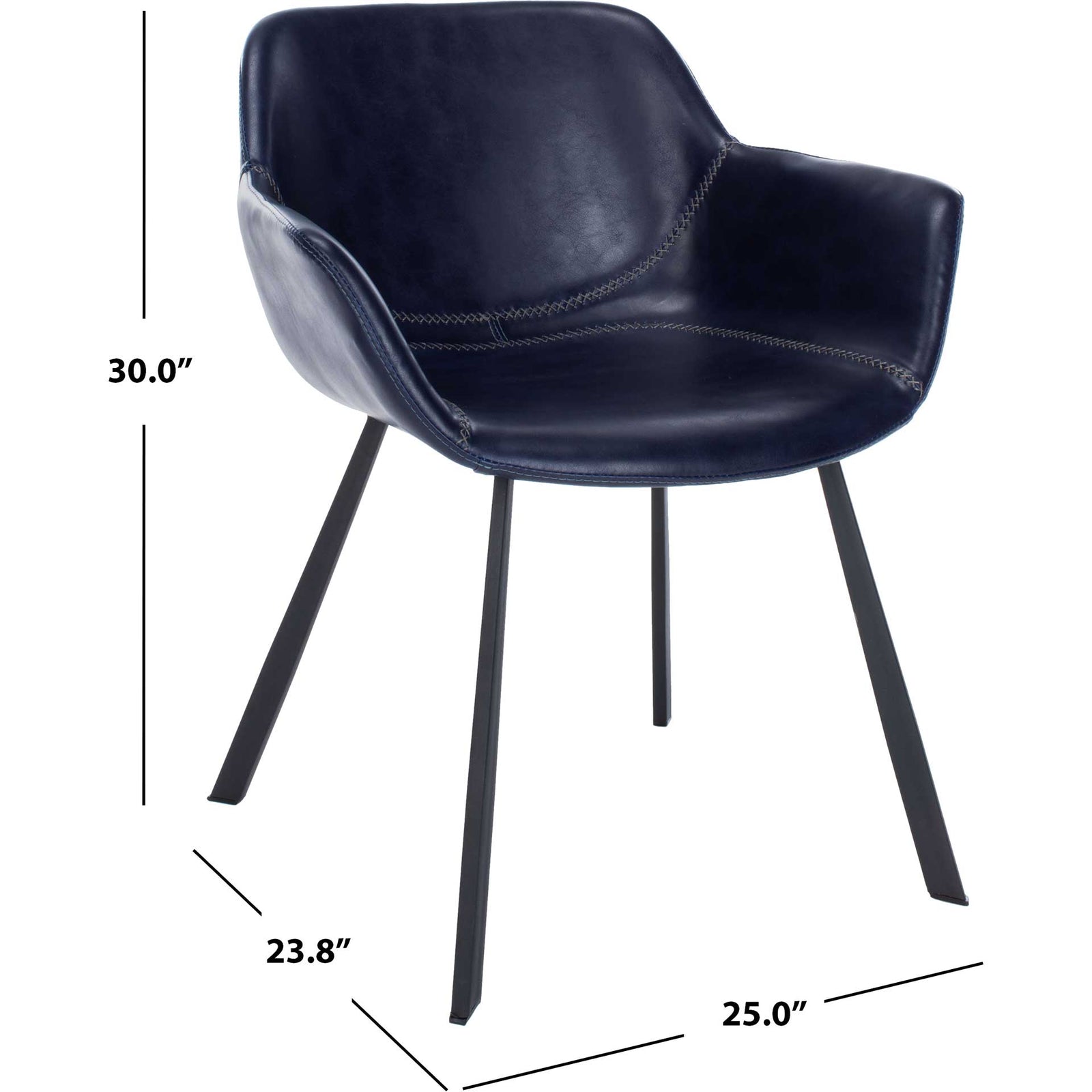 Ara Mid Century Dining Chair Midnight Blue/Black (Set of 2)
