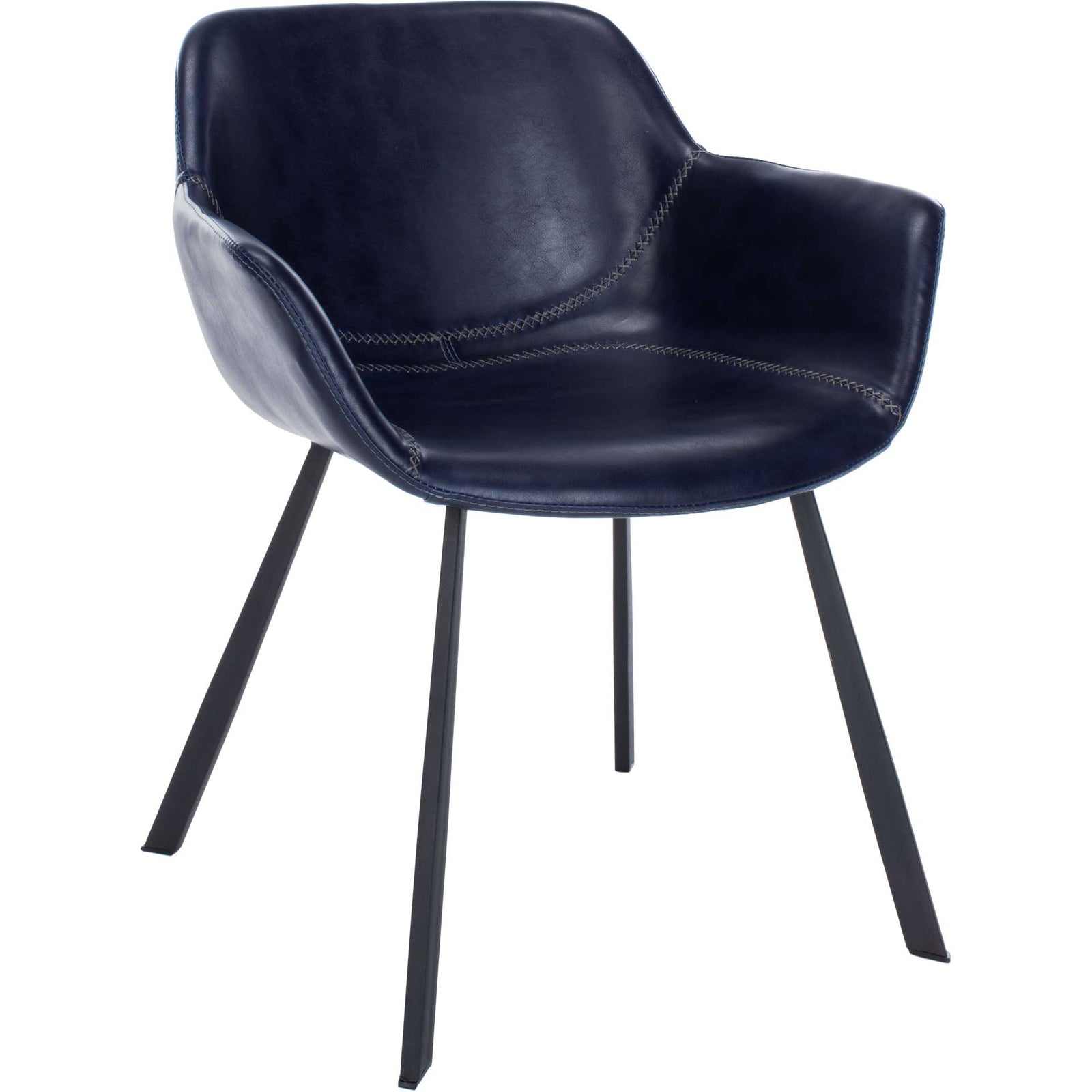 Ara Mid Century Dining Chair Midnight Blue/Black (Set of 2)