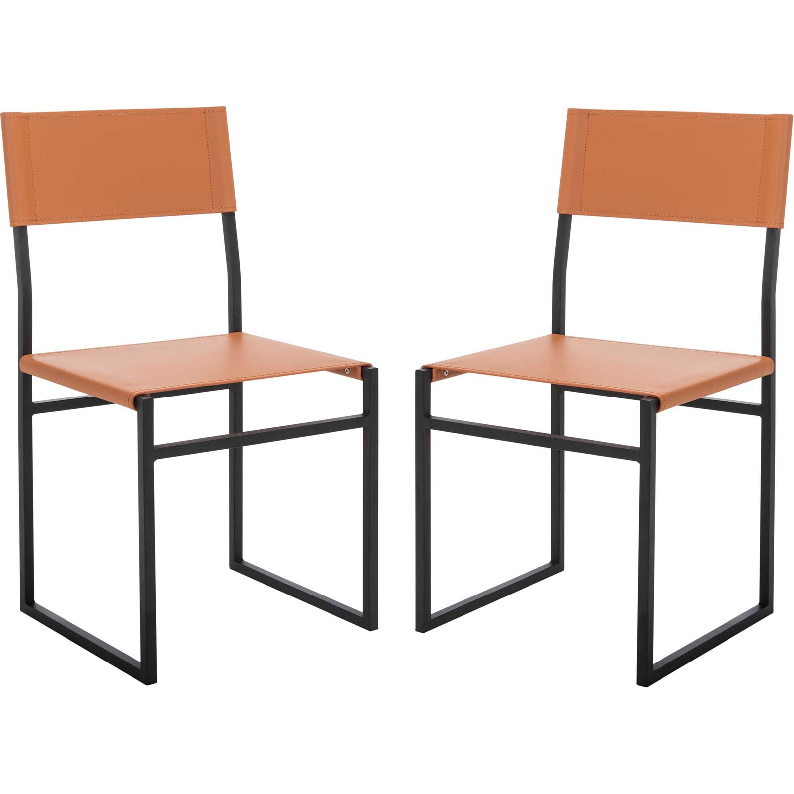 Landry Dining Chairs Cognac/Black (Set of 2)