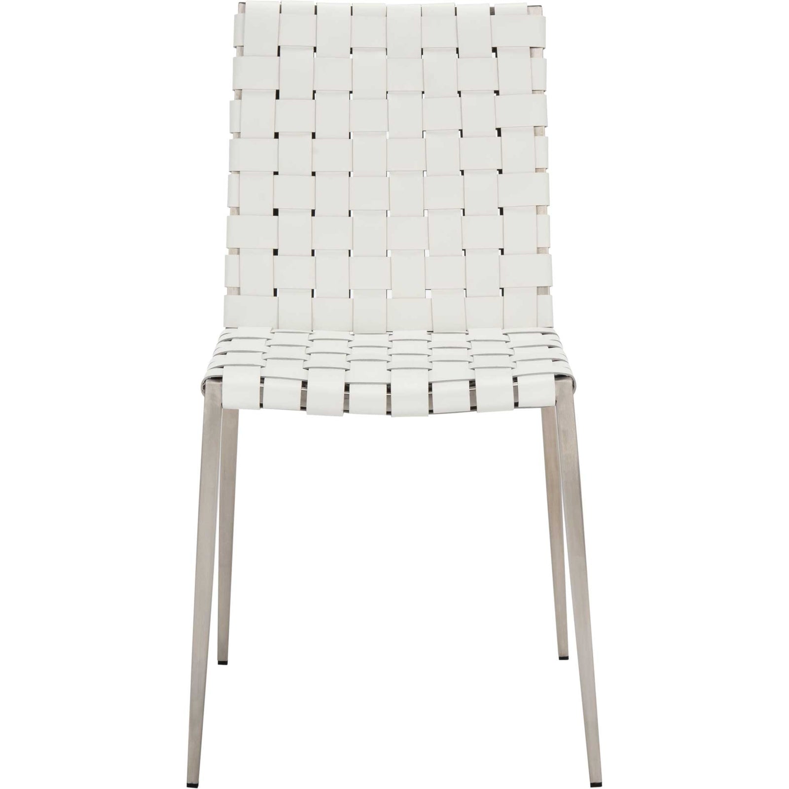 Ralen Woven Dining Chair White/Silver (Set of 2)