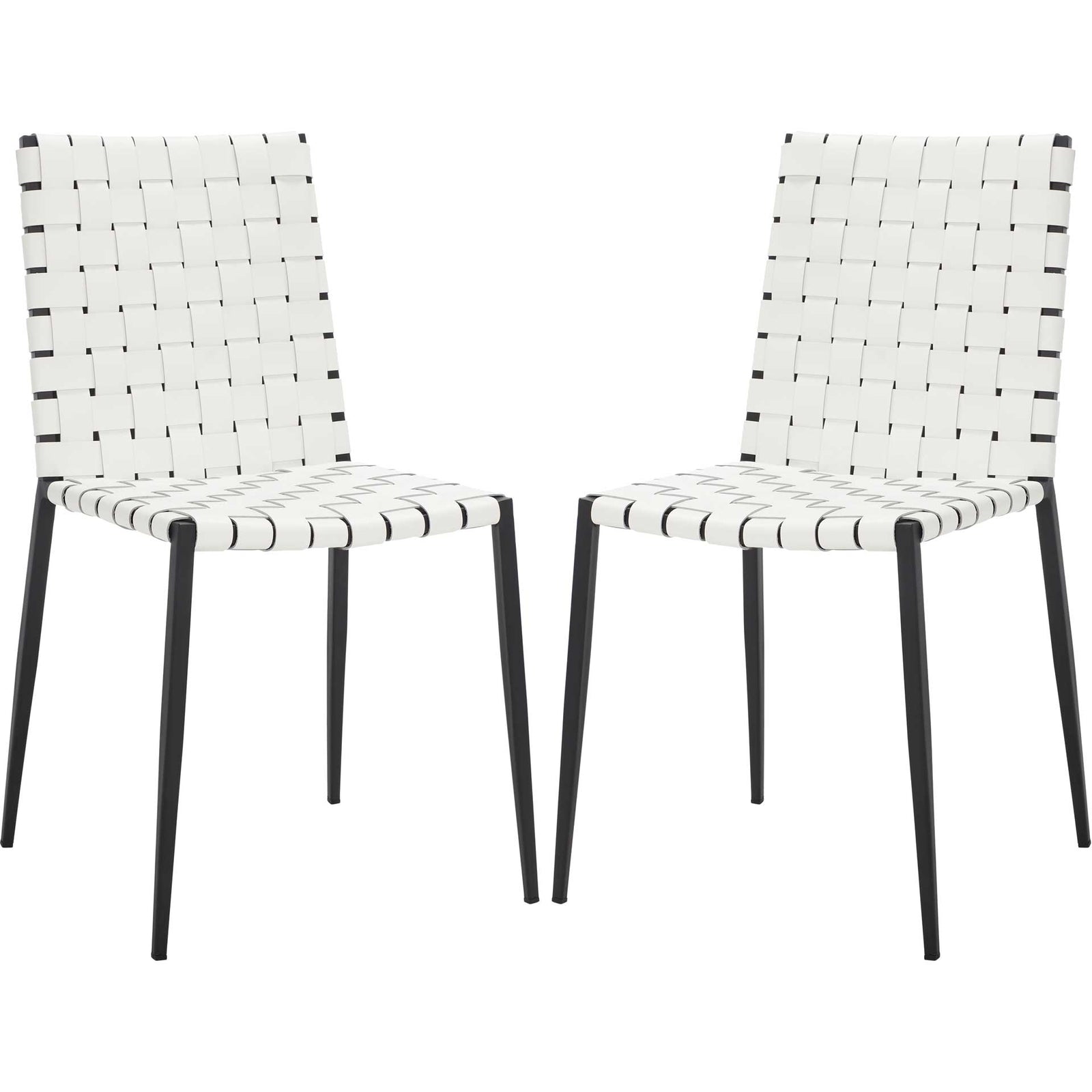 Ralen Woven Dining Chair White/Black (Set of 2)