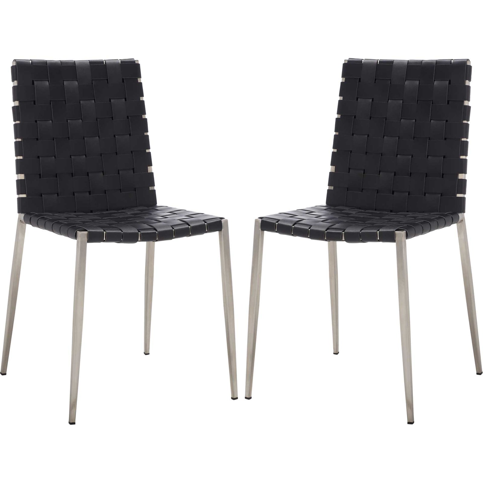 Ralen Woven Dining Chair Black/Silver (Set of 2)