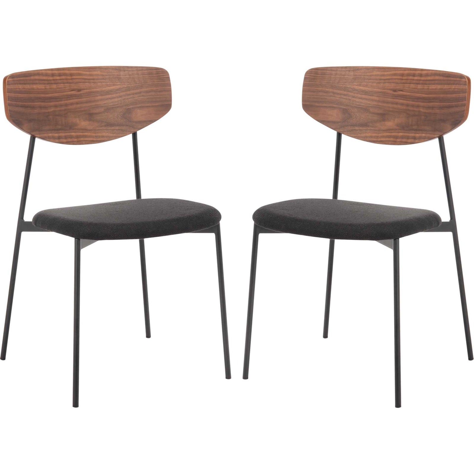 Ryne Dining Chair Walnut/Black (Set of 2)