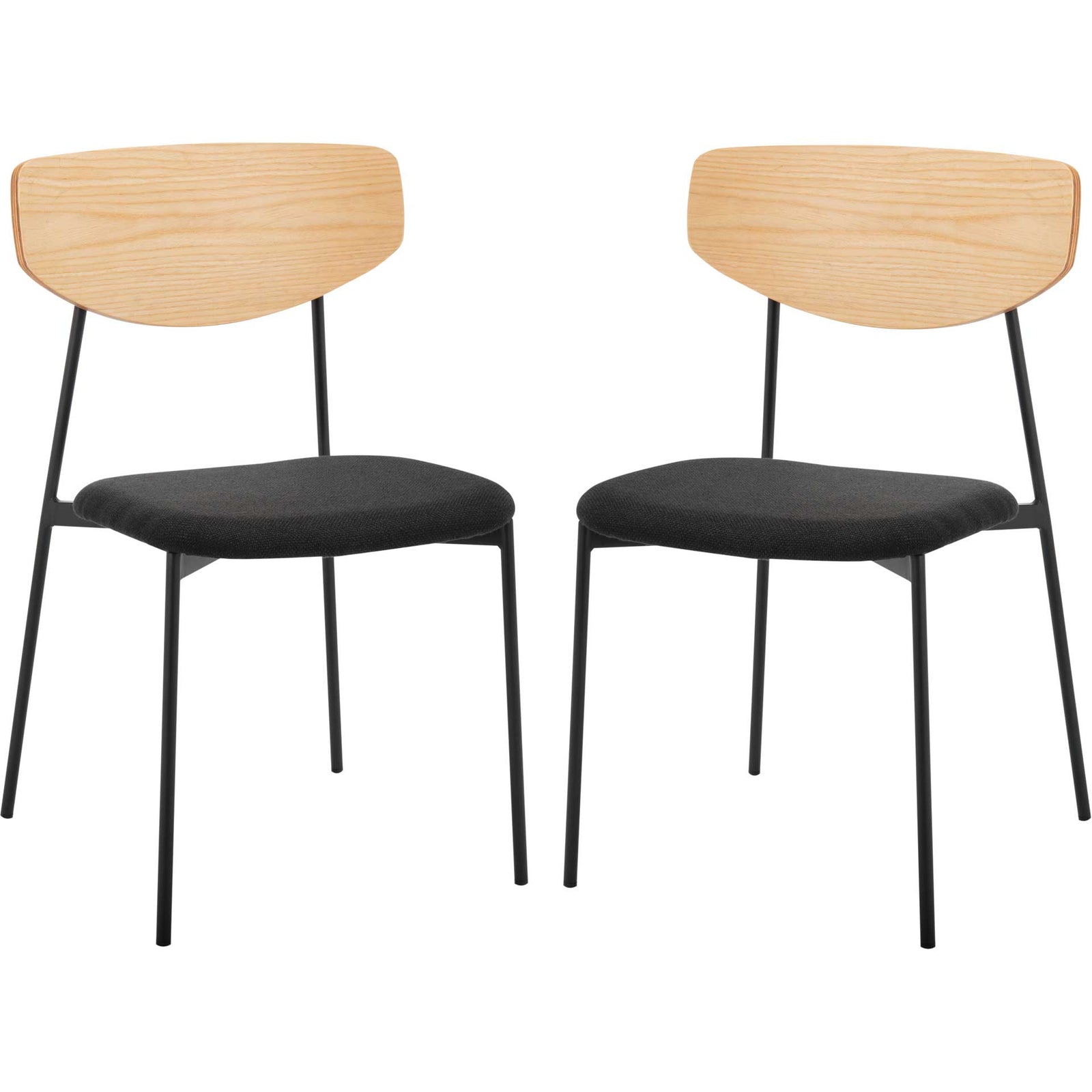 Ryne Dining Chair Oak/Black (Set of 2)