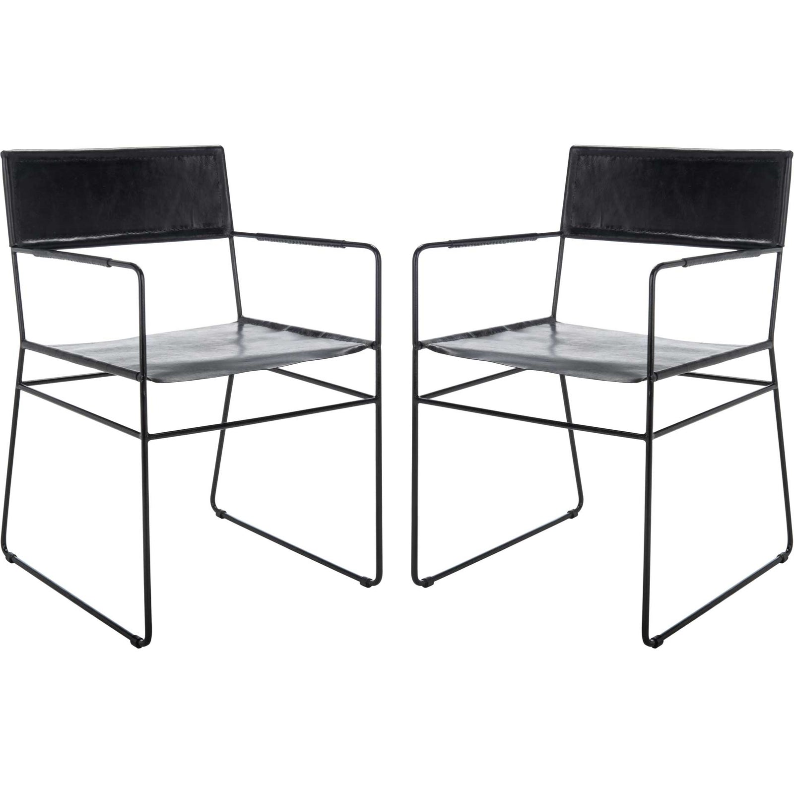 Alfio Leather Dining Chair Black (Set of 2)