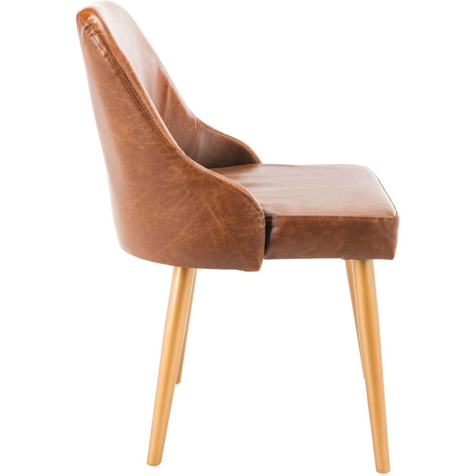 Luis Upholstered Dining Chair Light Brown/Gold (Set of 2)