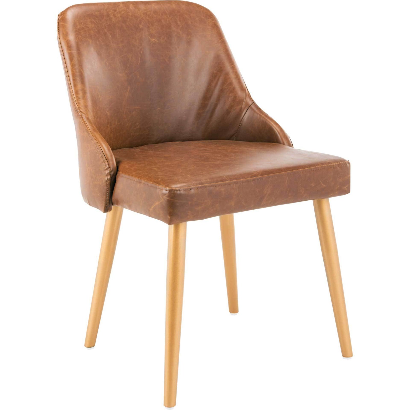 Luis Upholstered Dining Chair Light Brown/Gold (Set of 2)