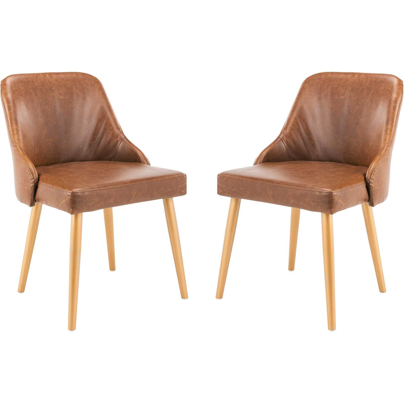 Luis Upholstered Dining Chair Light Brown/Gold (Set of 2)