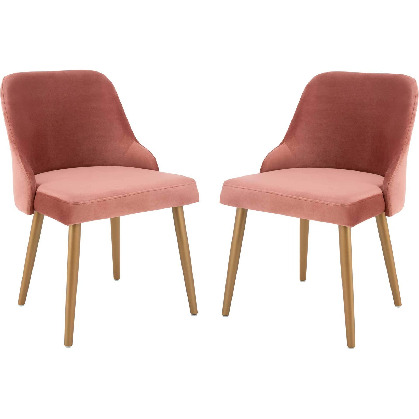 Luis Upholstered Dining Chair Dusty Rose/Gold (Set of 2)