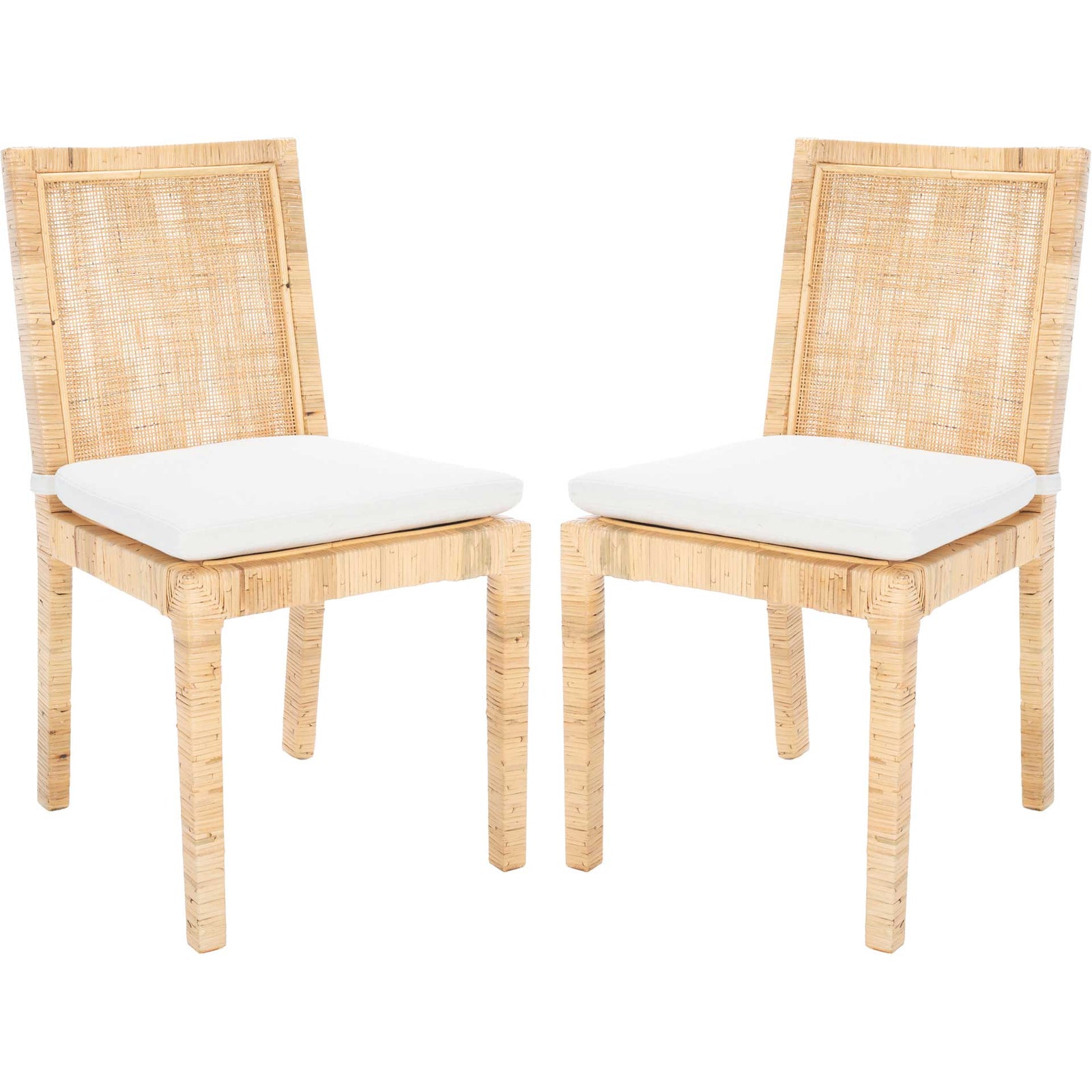 Torence Cane Dining Chair Natural/White (Set of 2)