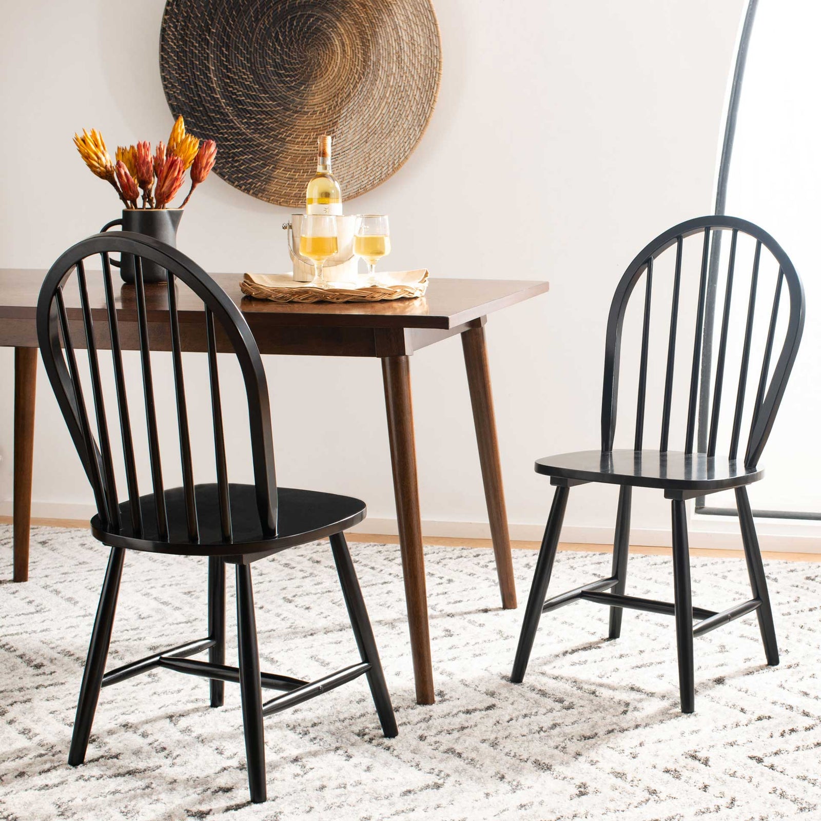 Calista Spindle Back Chair Black (Set of 2)