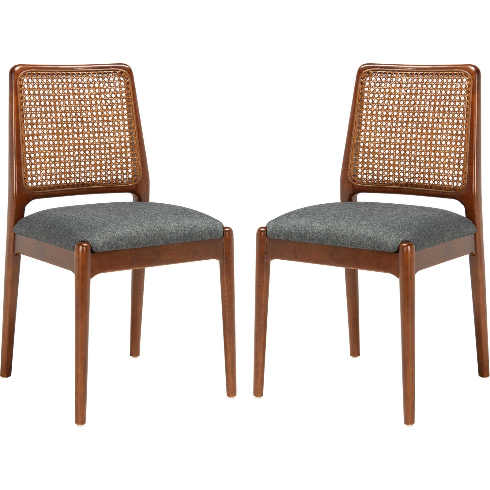 Remi Rattan Dining Chair Brown/Gray (Set of 2)