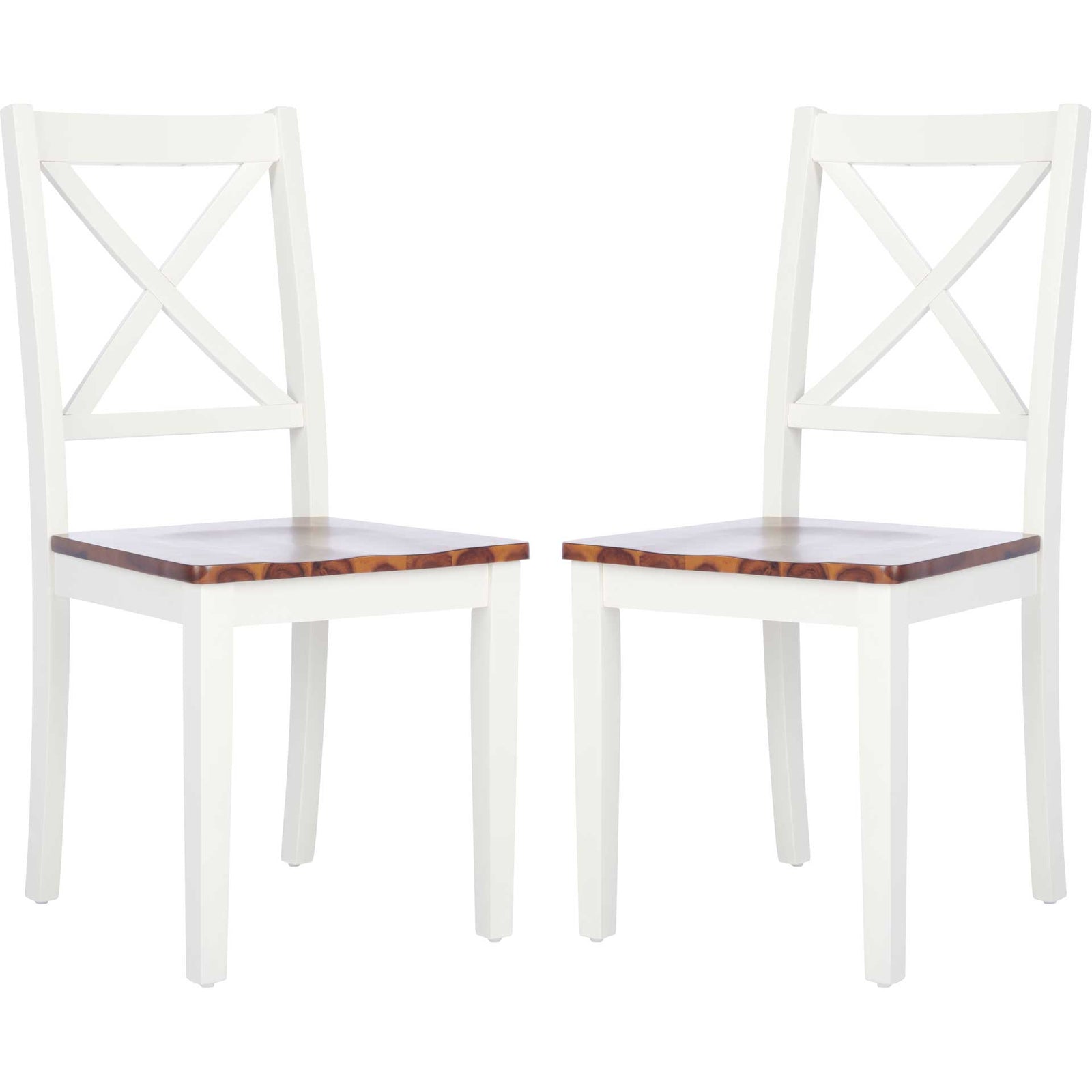 Sicily X Back Dining Chair White/Natural (Set of 2)