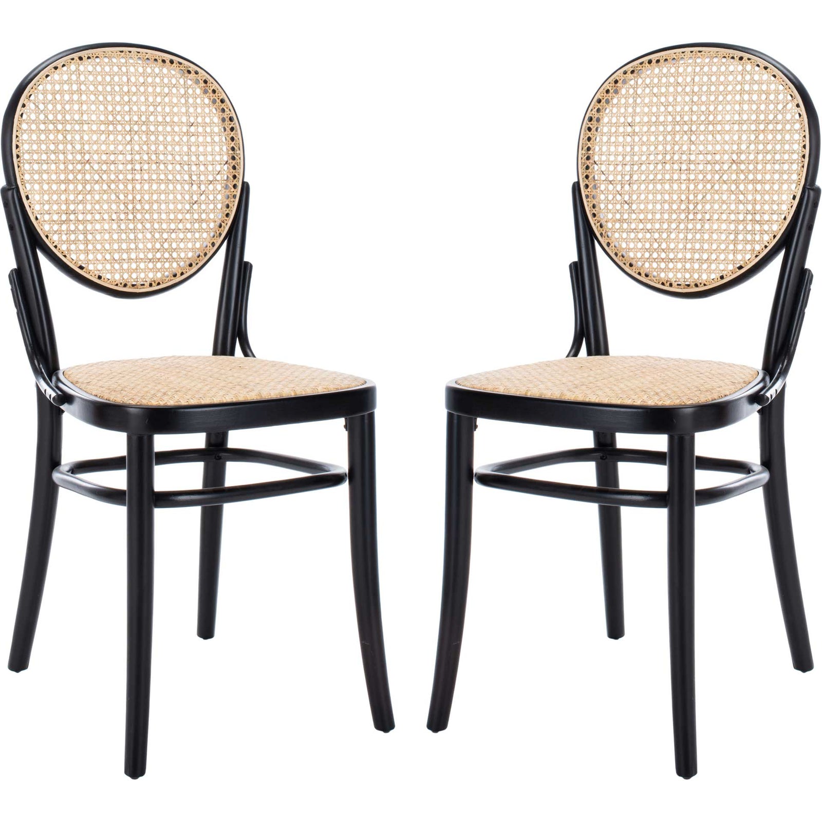 Sonia Cane Dining Chair Black/Natural (Set of 2)