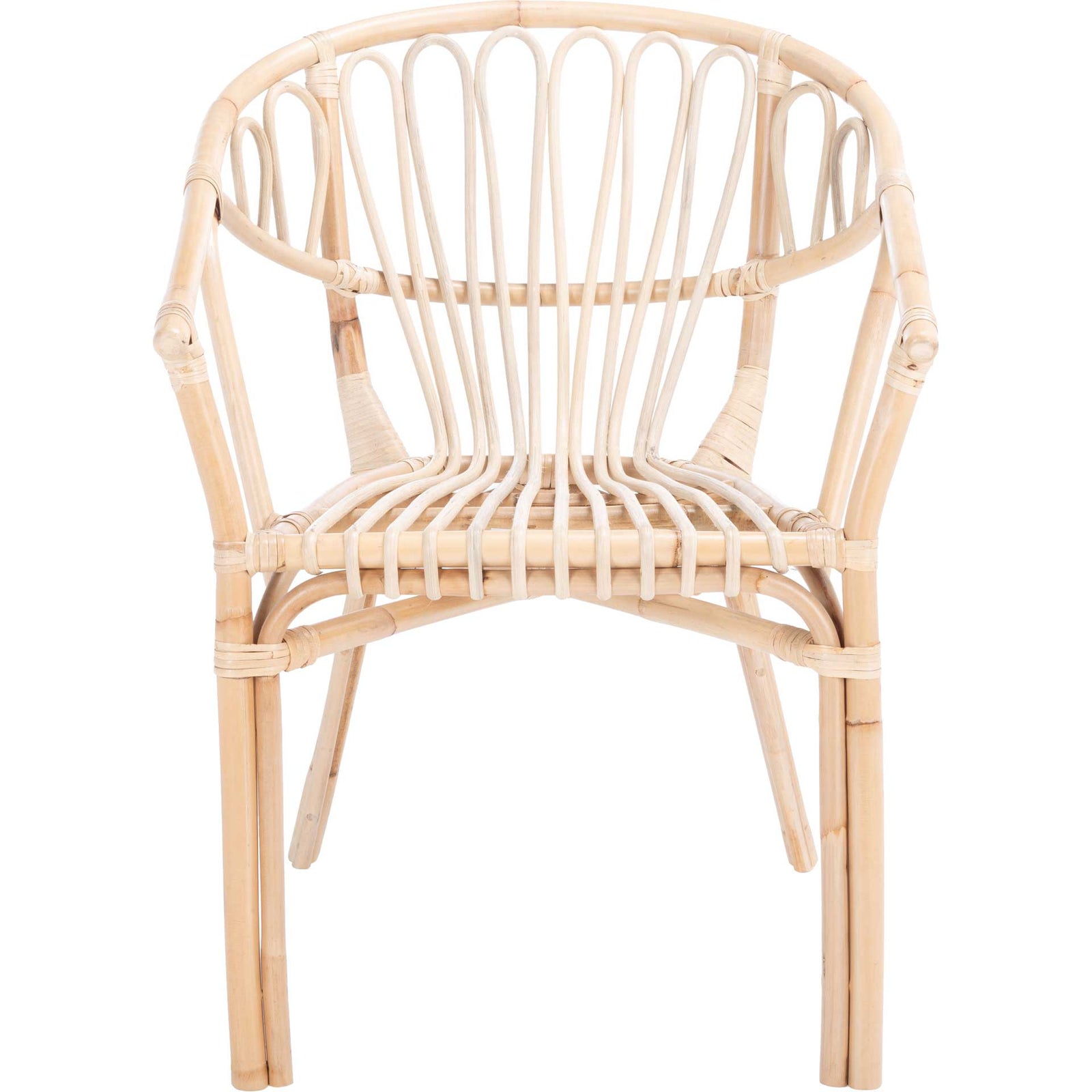 Spaced Rattan Dining Chair White/Natural