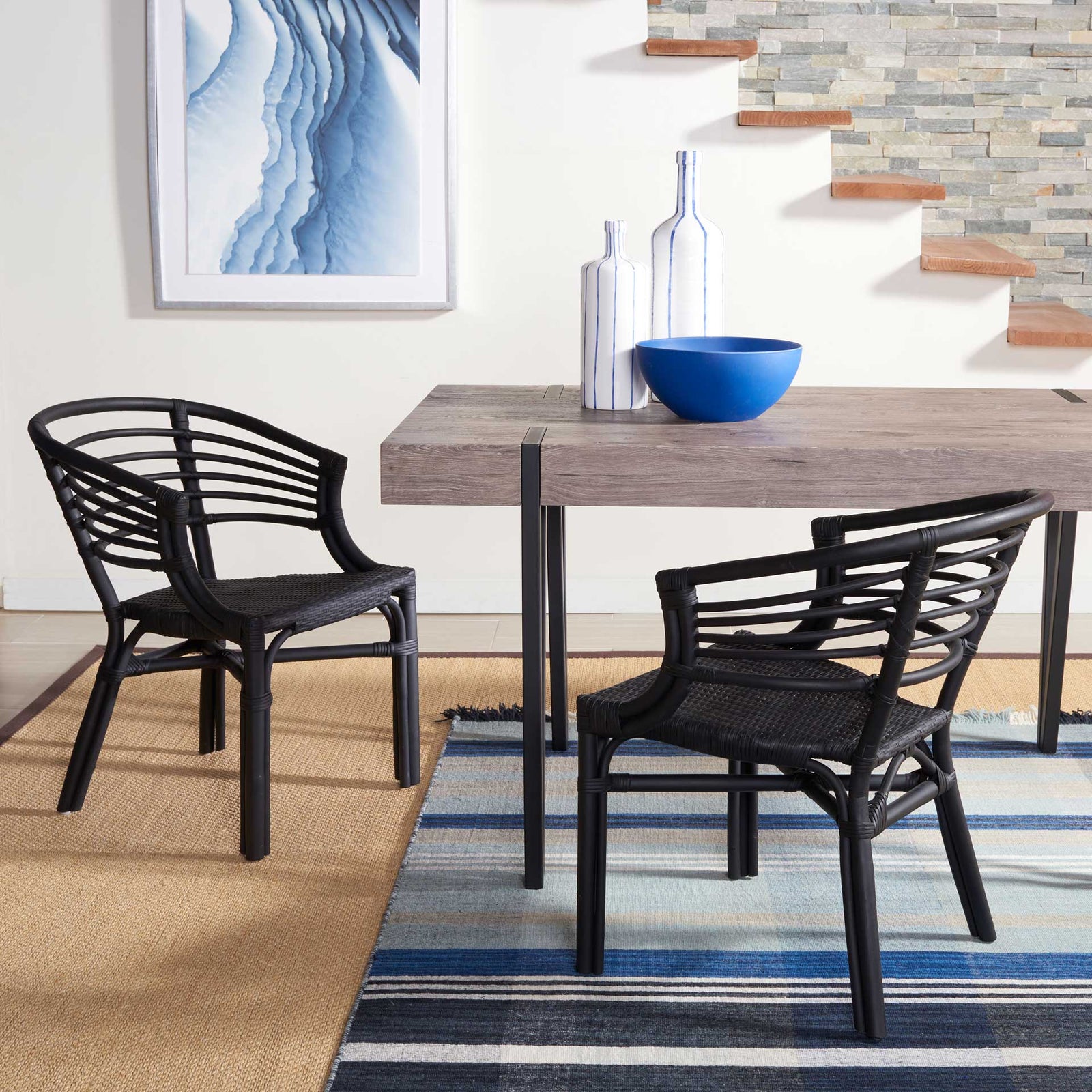 Elisio Rattan Dining Chair Black (Set of 2)