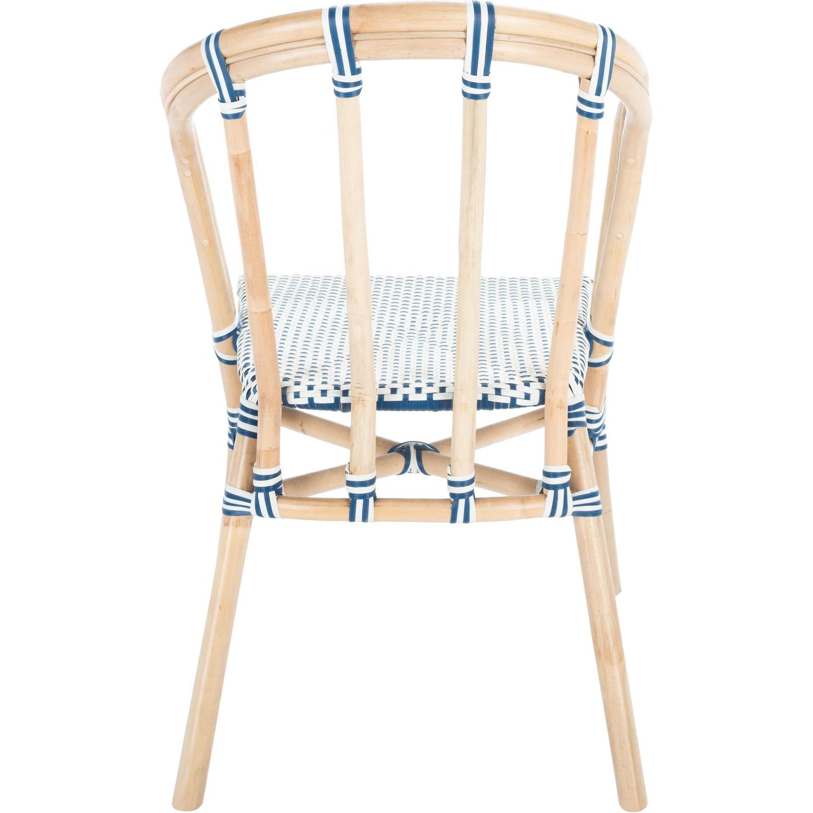 Kalel Rattan Dining Chair Natural/White/Blue (Set of 2)