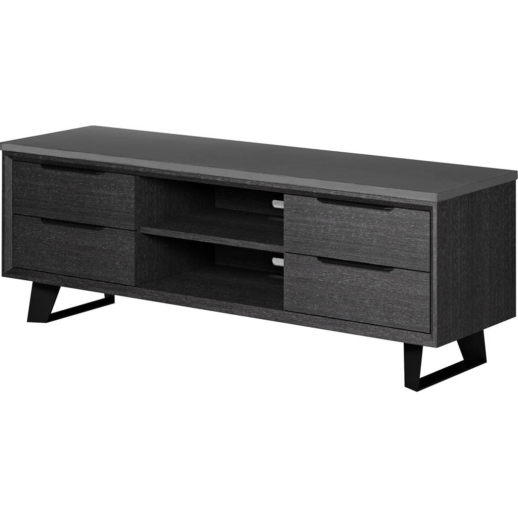 Amsterdam Media Cabinet Concrete/Gray Oak
