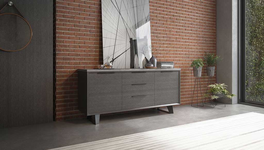 Amsterdam Sideboard Concrete/Gray Oak
