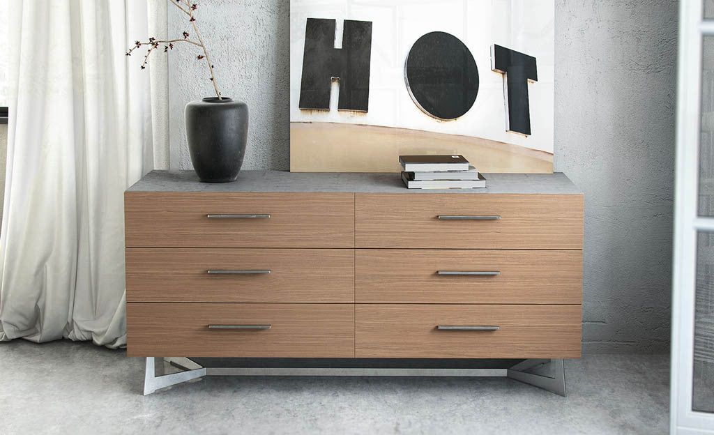 Broome Dresser Concrete/Latte Walnut