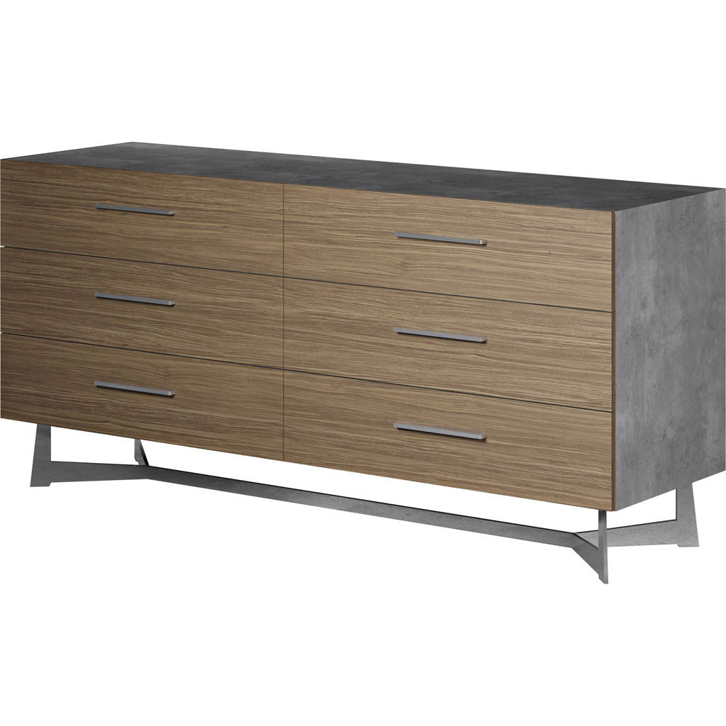 Broome Dresser Concrete/Latte Walnut