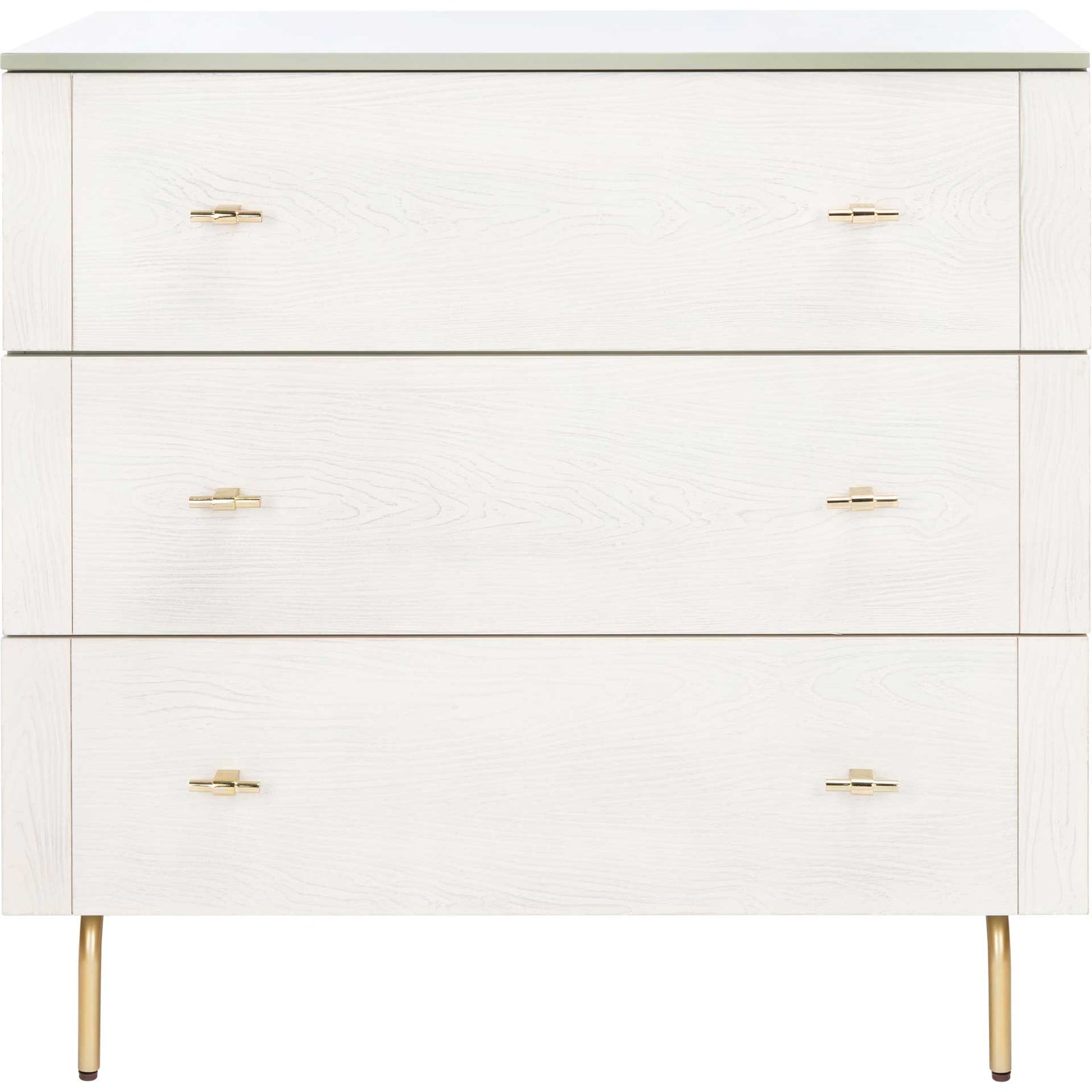 Gemma 3 Drawer Dresser Gray/White Washed