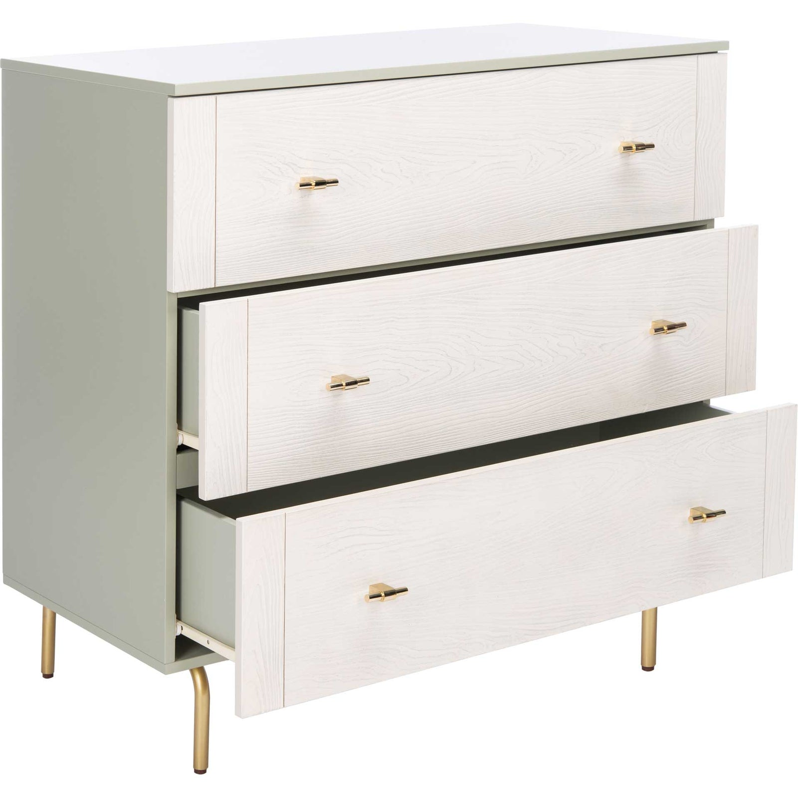 Gemma 3 Drawer Dresser Gray/White Washed