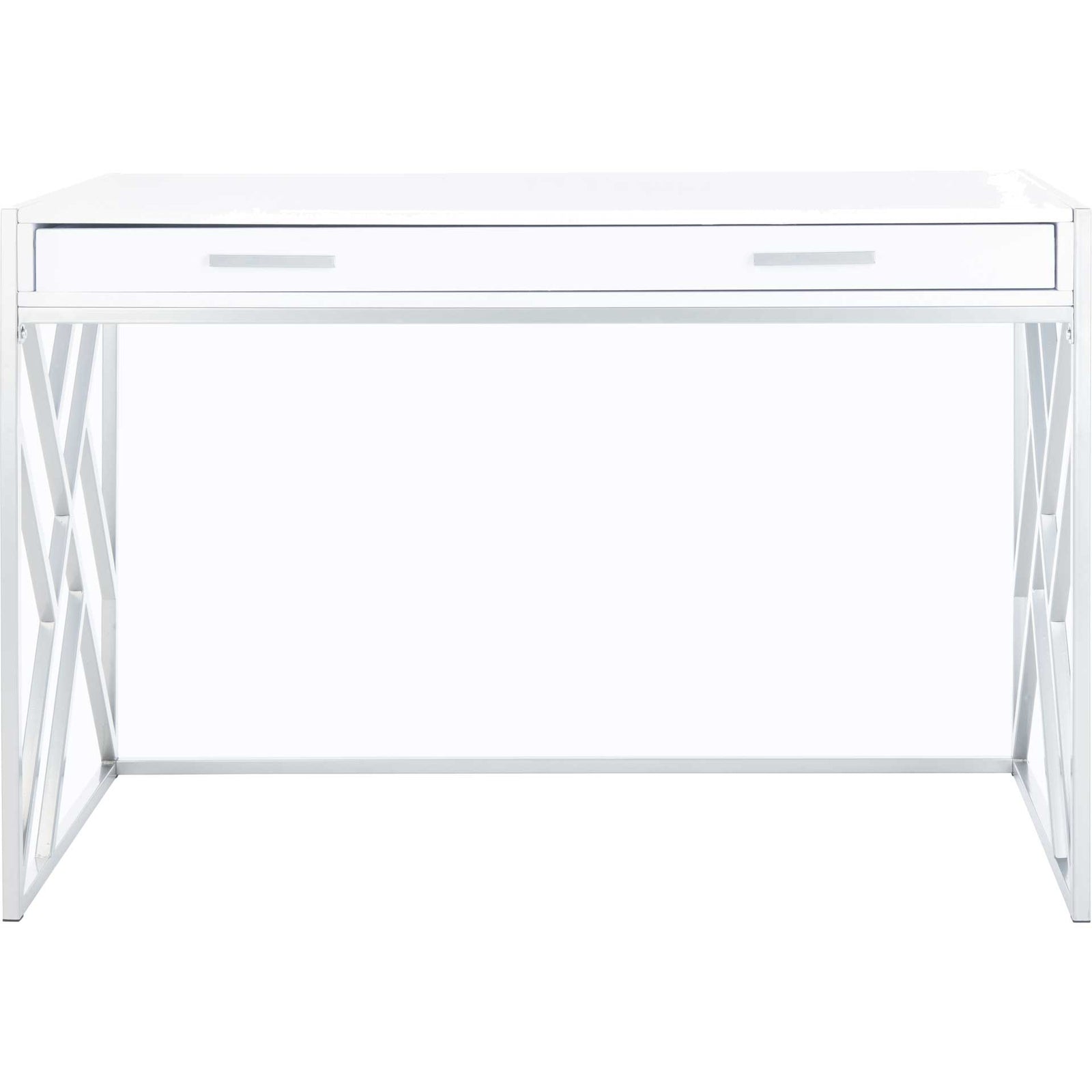 Elias 1 Drawer Desk White/Silver