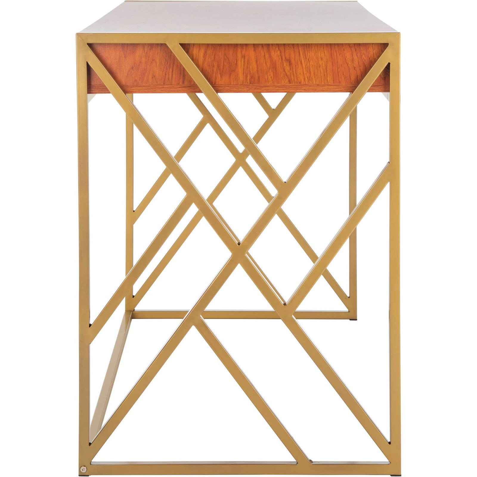 Elias 1 Drawer Desk Natural/Gold