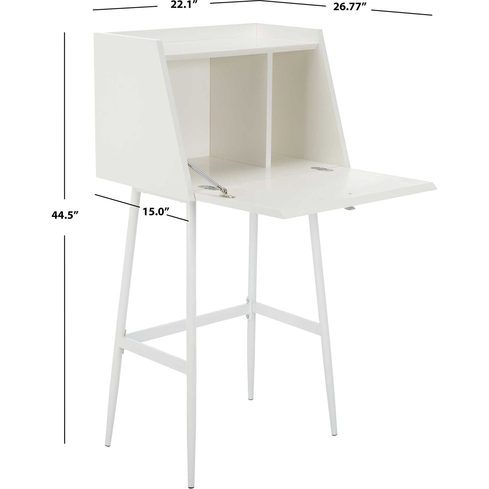 Xavier Modern Secretary Desk White/White