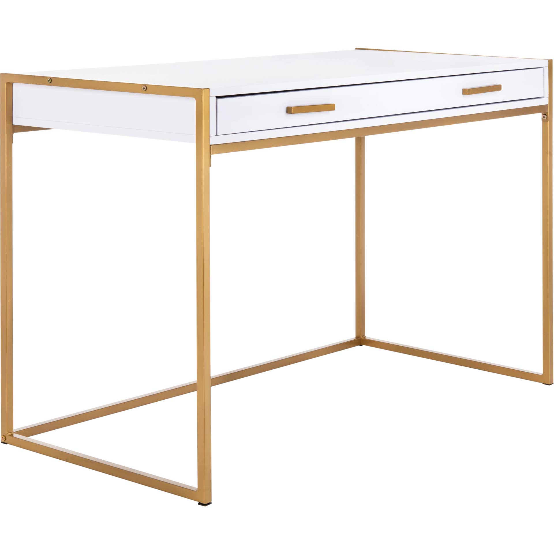 Elvis 1 Drawer Desk White/Gold