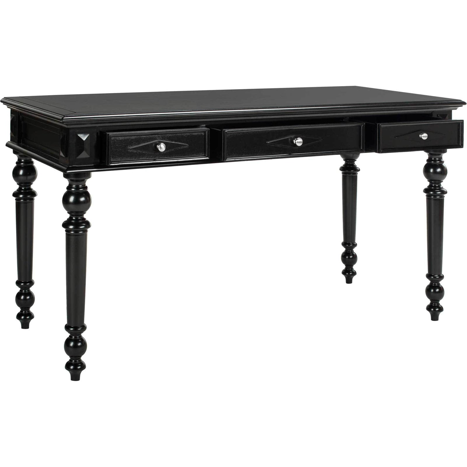 Robert 3 Drawer Desk Black