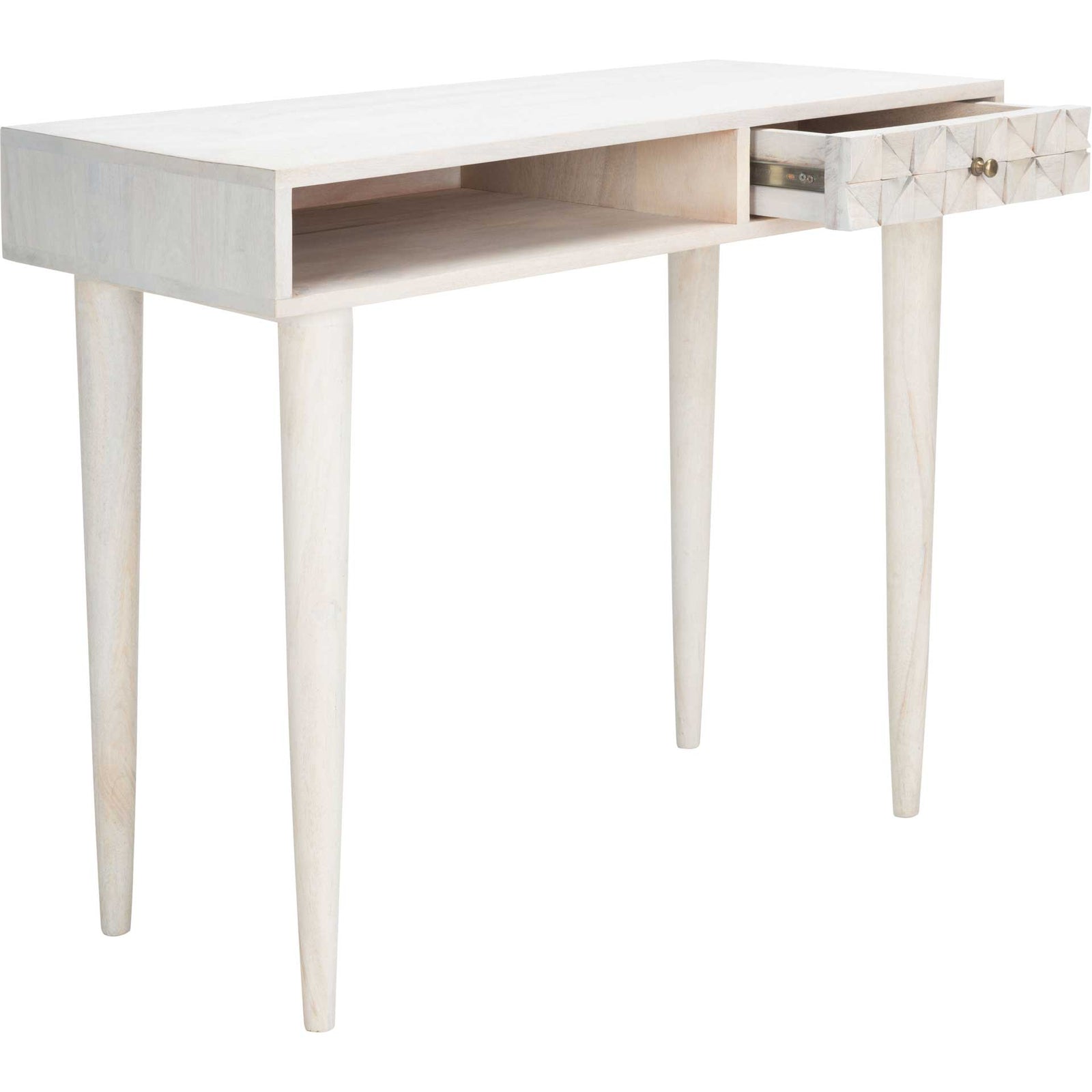 Zion Desk White Wash/Brass