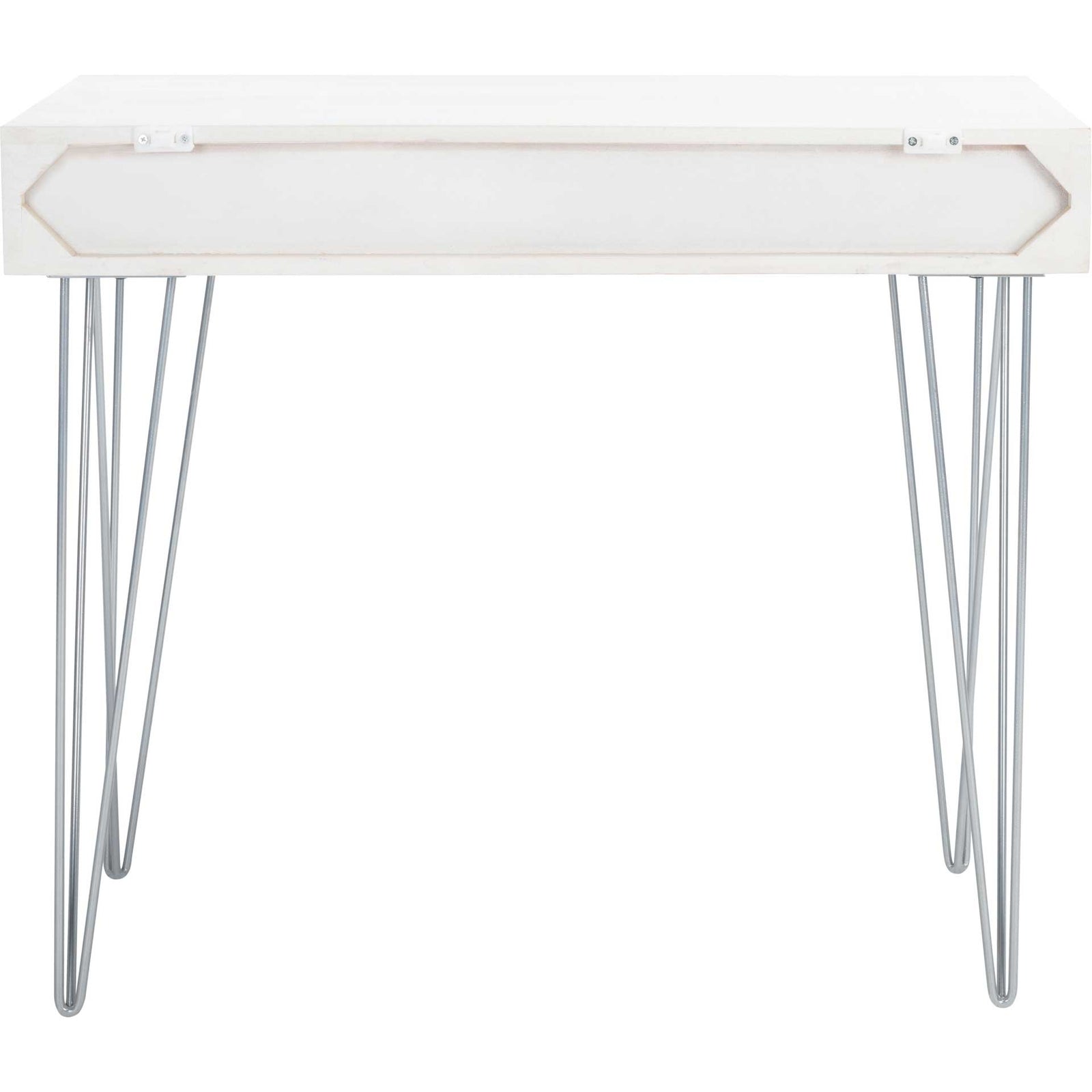 Macey Desk White Wash/Silver