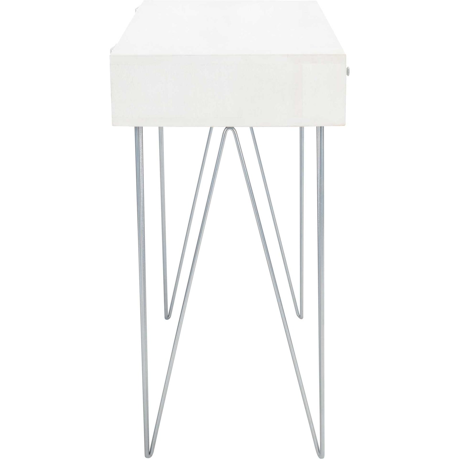 Macey Desk White Wash/Silver